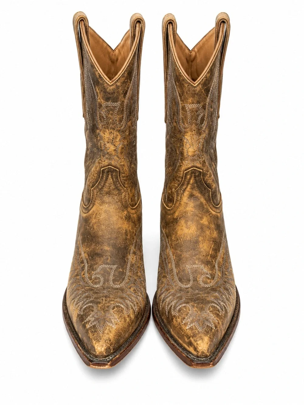 Old Gringo Eagle Stitch Cowboy Boots Women’s 8.5B Distressed Brown Leather - Picture 4 of 7